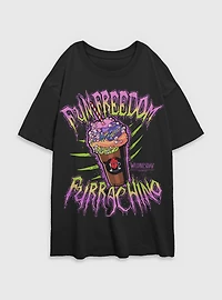 Wednesday Fun Freedom Furrachino Womens Oversized T-Shirt BoxLunch Exclusive