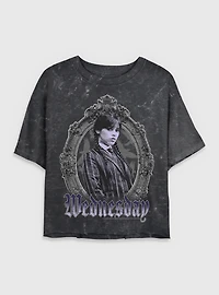 Wednesday Frame Portrait Mineral Wash Womens Crop T-Shirt BoxLunch Exclusive