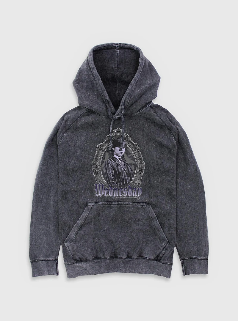 Wednesday Frame Portrait Mineral Wash Hoodie BoxLunch Exclusive