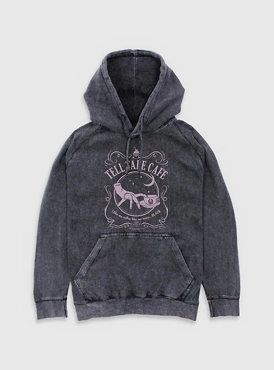 Wednesday Tell Tale Cafe Mineral Wash Hoodie BoxLunch Exclusive