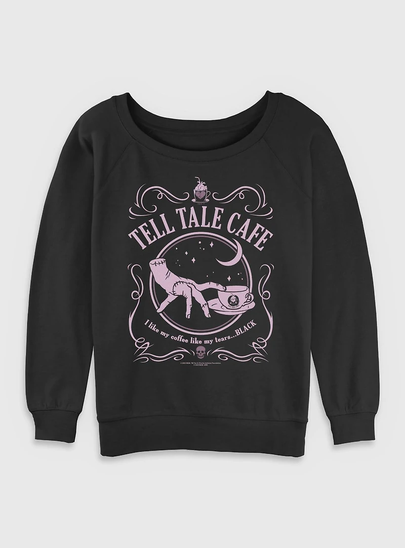Wednesday Tell Tale Cafe Womens Slouchy Sweatshirt BoxLunch Exclusive