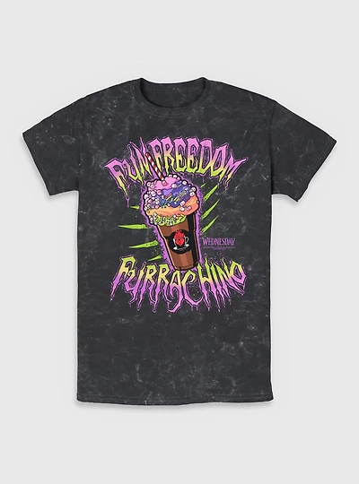 Wednesday Fun Freedom Furrachino Mineral Wash T-Shirt BoxLunch Exclusive