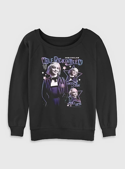 Wednesday Enid Wolf Pack Queen Womens Slouchy Sweatshirt BoxLunch Exclusive