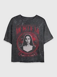 Wednesday Morticia Addams Keeper of Secrets Mineral Wash Womens Crop T-Shirt BoxLunch Exclusive