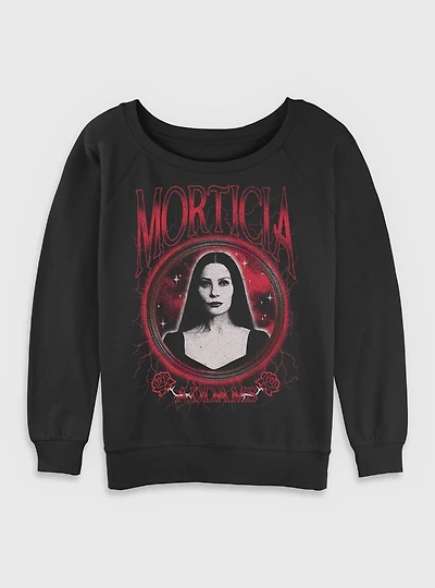 Wednesday Morticia Addams Keeper of Secrets Womens Slouchy Sweatshirt BoxLunch Exclusive