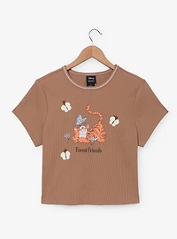 Disney Winnie the Pooh Tigger Butterfly Women's Plus Ribbed Crop Top - BoxLunch Exclusive