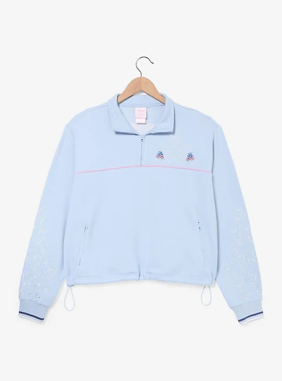 Disney The Princess and Frog Tiana Floral Women's Plus Cropped Quarter Zip Crewneck - BoxLunch Exclusive