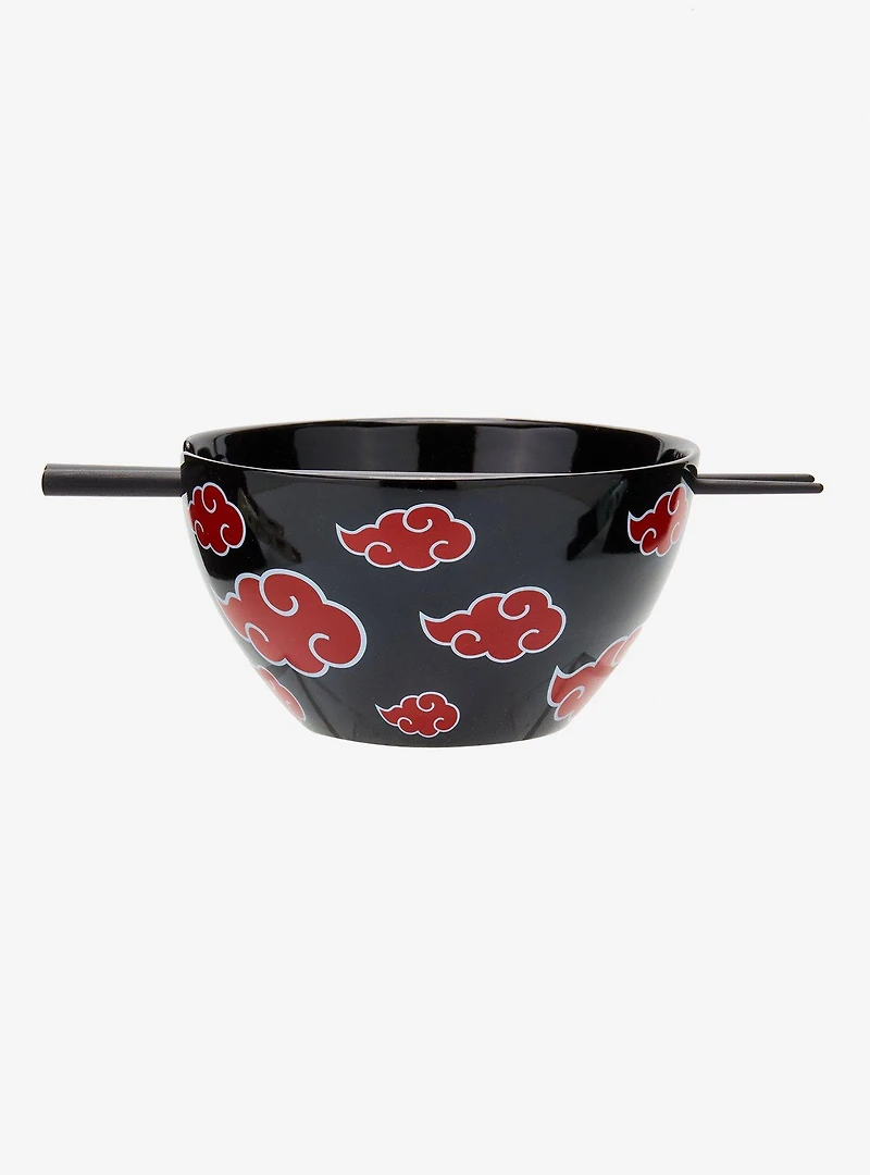 Naruto Shippuden Akatsuki Clouds Allover Print Ramen Bowl with Chopsticks