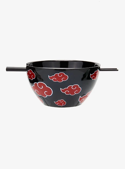 Naruto Shippuden Akatsuki Clouds Allover Print Ramen Bowl with Chopsticks