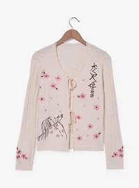 Studio Ghibli® The Tale of Princess Kaguya Cherry Blossom Pointelle Knit Women's Cardigan - BoxLunch Exclusive