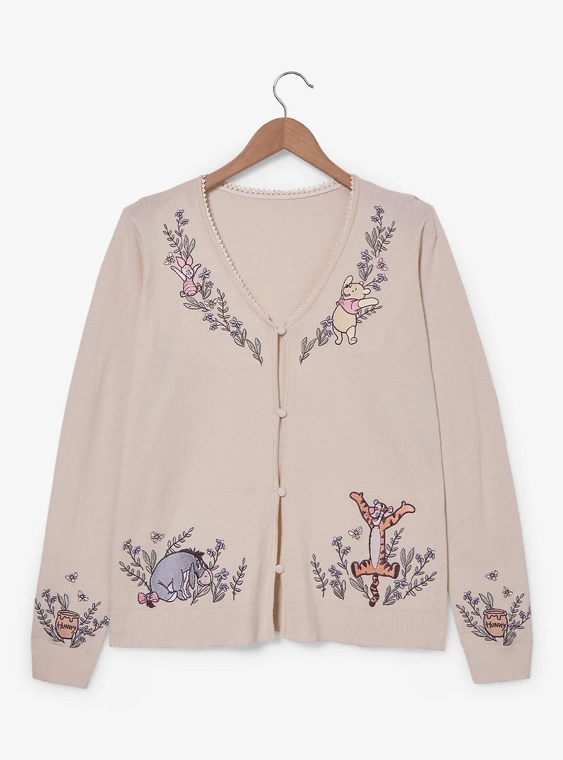 Disney Winnie the Pooh Floral Embroidered Women's Plus Cardigan - BoxLunch Exclusive