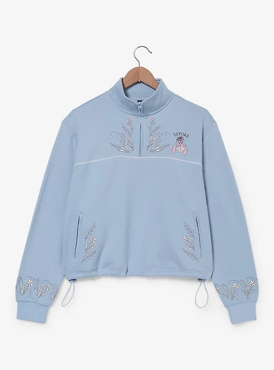 Disney Winnie the Pooh Eeyore Floral Women's Plus Cropped Athletic Crewneck - BoxLunch Exclusive