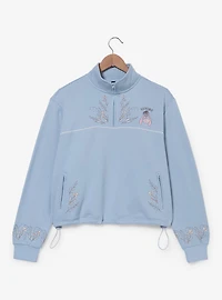 Disney Winnie the Pooh Eeyore Floral Women's Plus Cropped Athletic Crewneck - BoxLunch Exclusive