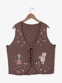 Disney Winnie the Pooh Floral Embroidered Women's Plus Knit Vest - BoxLunch Exclusive