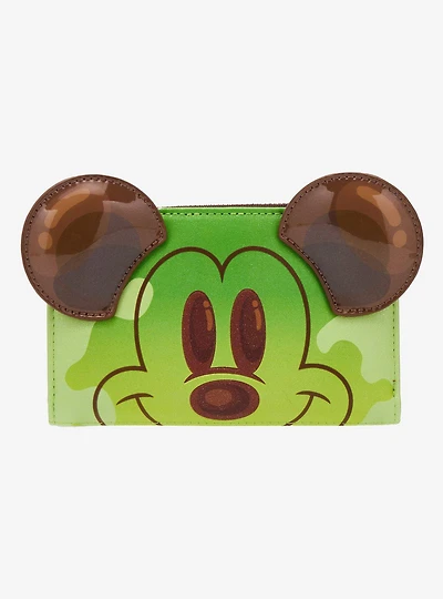 Loungefly Disney Mickey Mouse Green Tea Boba Figural Wallet - BoxLunch Exclusive