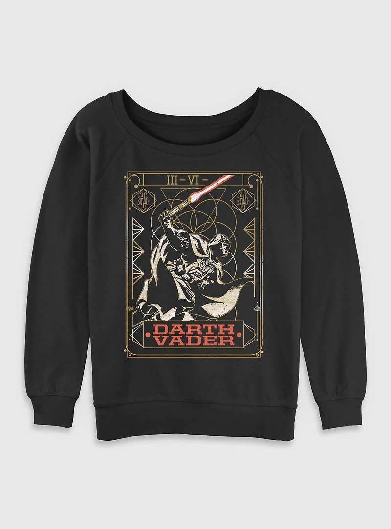 Star Wars Darth Vader Battle Tarot Womens Slouchy Sweatshirt