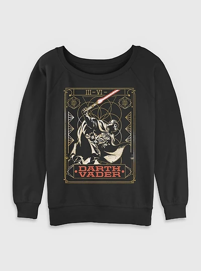 Star Wars Darth Vader Battle Tarot Womens Slouchy Sweatshirt