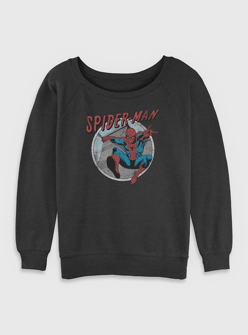 Marvel Spider-Man Retro Womens Slouchy Sweatshirt