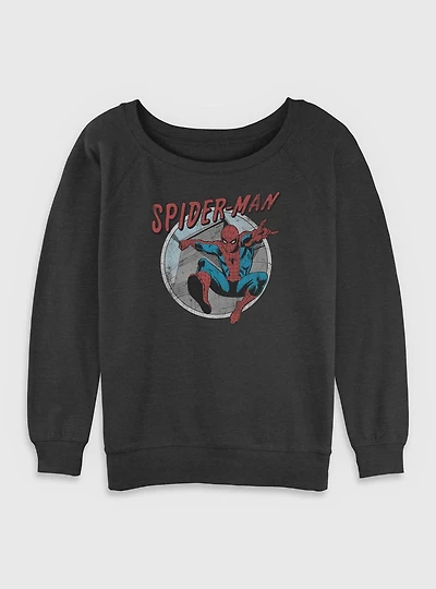 Marvel Spider-Man Retro Womens Slouchy Sweatshirt