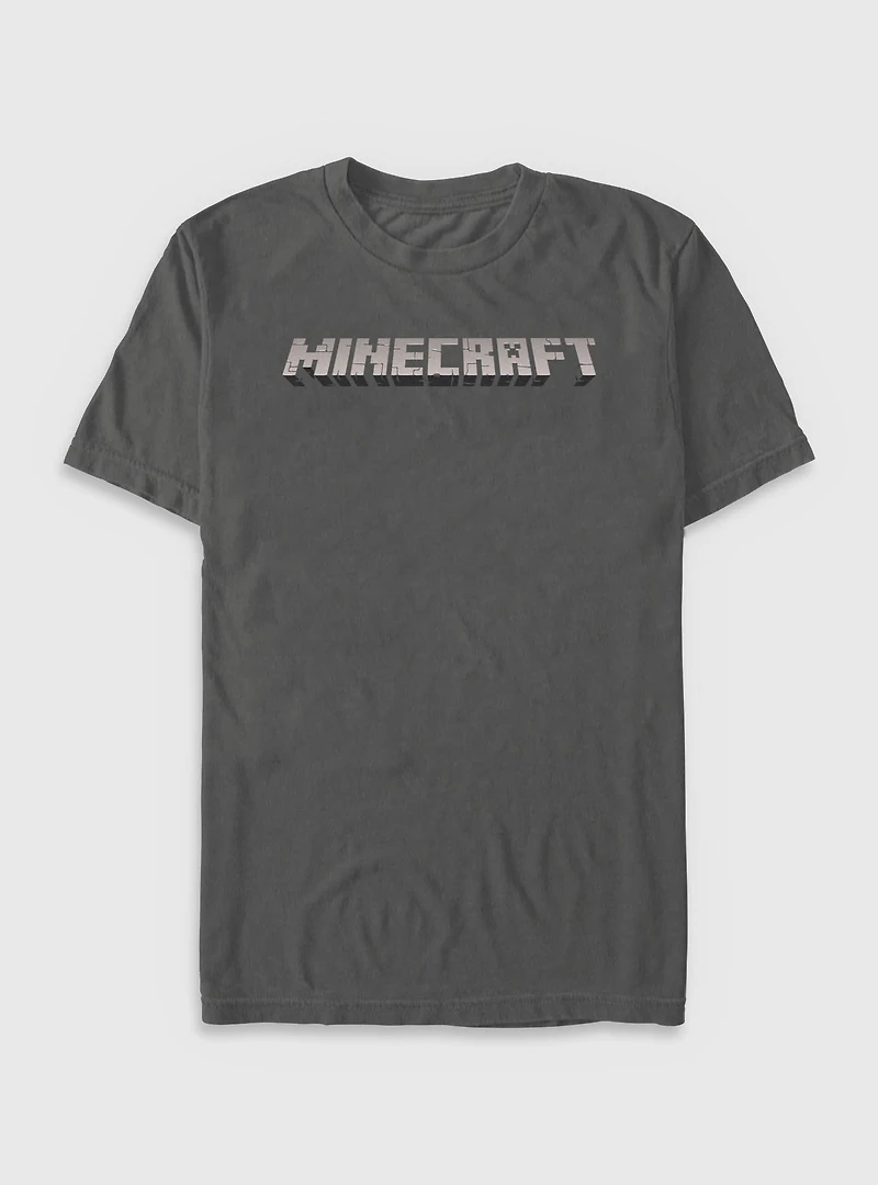 Minecraft Logo Black Garment Dye T-Shirt