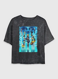 Disney Kingdom Hearts Sky Mineral Wash Womens Crop T-Shirt