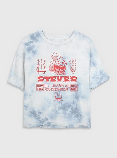 A Minecraft Movie Steves Lava Chicken Tie Dye Crop Womens T-Shirt