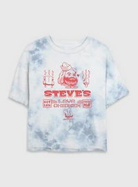 A Minecraft Movie Steves Lava Chicken Tie Dye Crop Womens T-Shirt