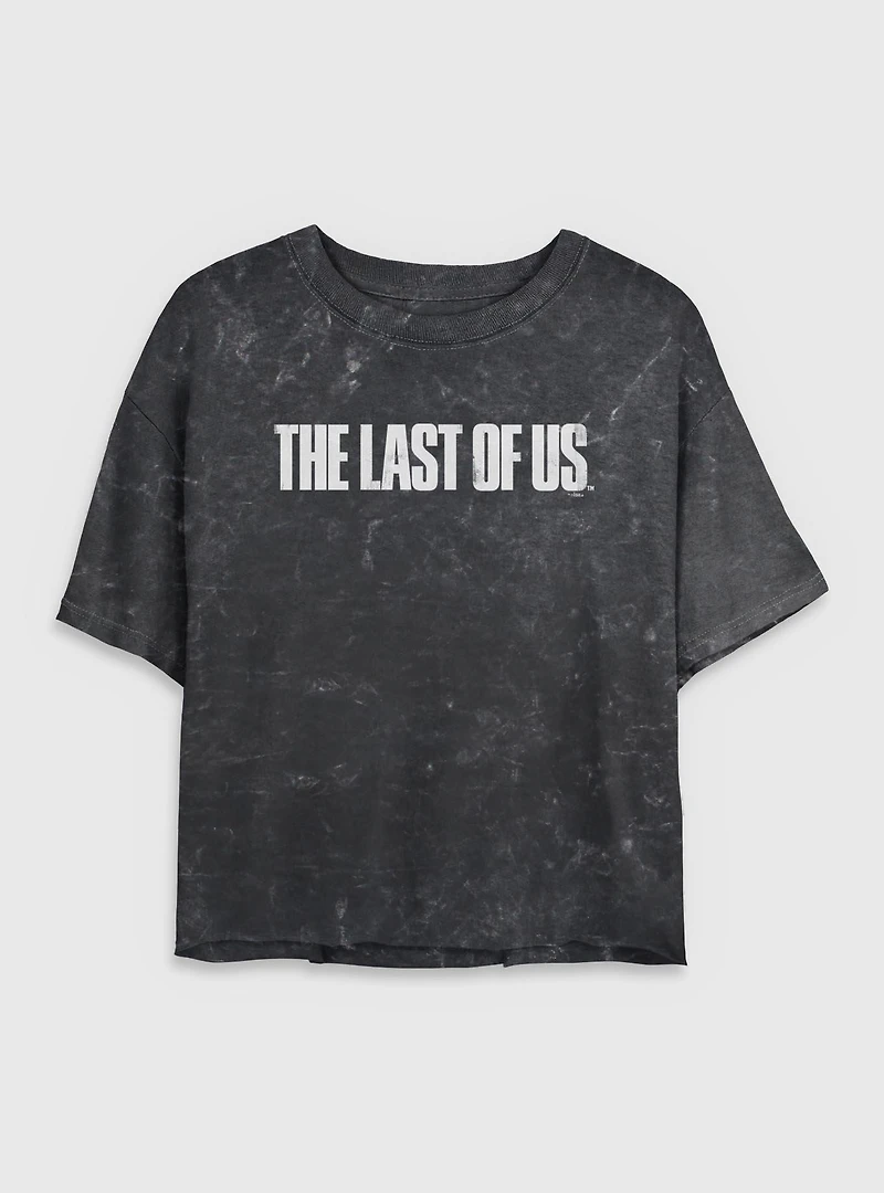 The Last Of Us Part II Distressed Logo Mineral Wash Womens Crop T-Shirt