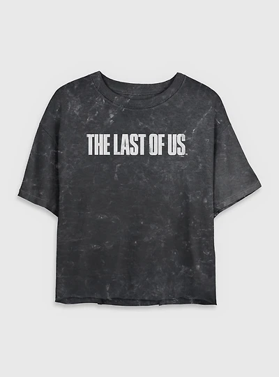 The Last Of Us Part II Distressed Logo Mineral Wash Womens Crop T-Shirt