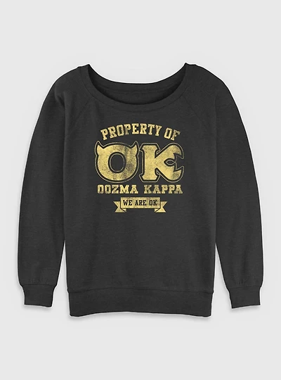 Disney Pixar Monsters University Let's Pledge Womens Slouchy Sweatshirt