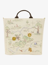 Loungefly Disney Winnie the Pooh Hundred Acre Wood Map Pin Display Tote Bag