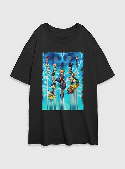 Disney Kingdom Hearts Sky Womens Oversized T-Shirt