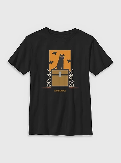 Minecraft Cat And Bats Youth T-Shirt