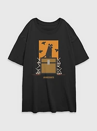 Minecraft Cat And Bats Womens Oversized T-Shirt