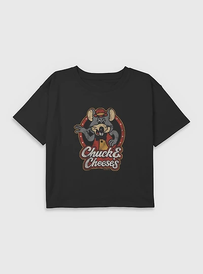 Chuck E Cheese OG Youth Girls Boxy Crop T-Shirt