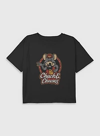 Chuck E Cheese OG Youth Girls Boxy Crop T-Shirt