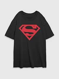 DC Superman Big Super Emblem Womens Oversized T-Shirt
