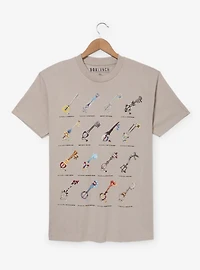Disney Kingdom Hearts Keyblade Chart T-Shirt - BoxLunch Exclusive