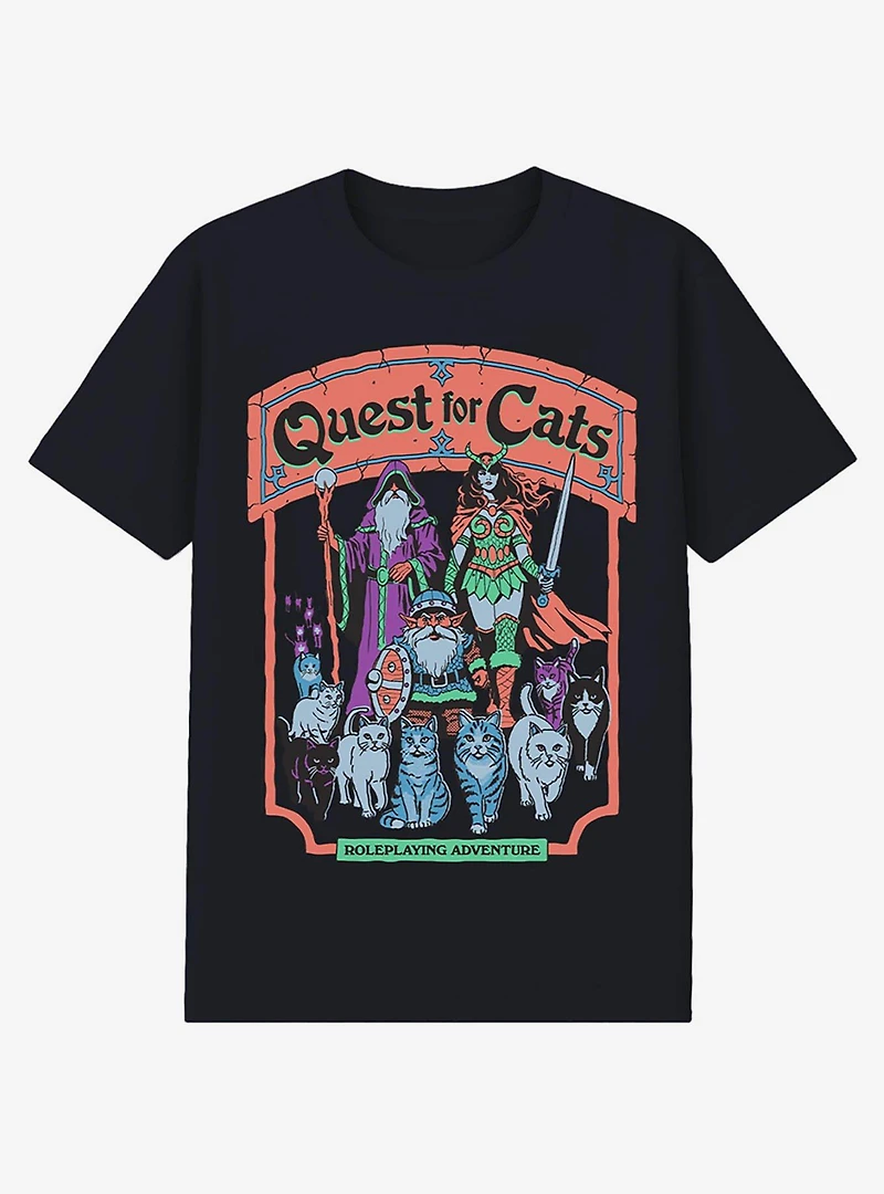 Steven Rhodes Quest For Cats Black T-Shirt