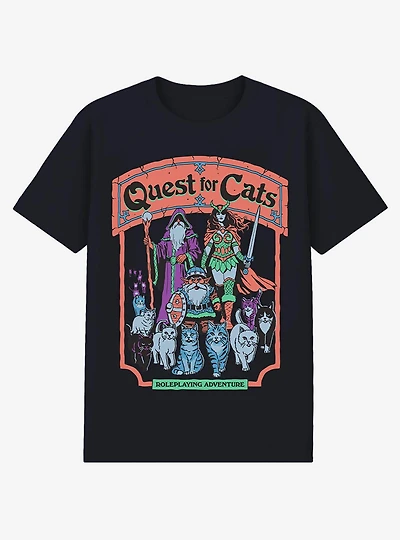 Steven Rhodes Quest For Cats Black T-Shirt