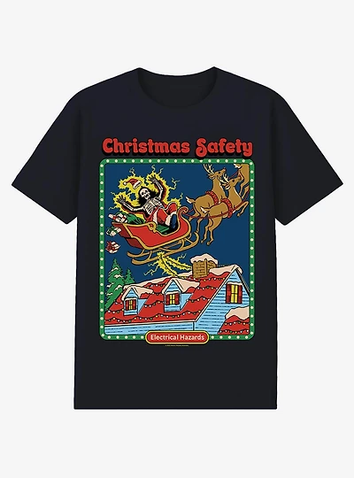 Steven Rhodes Christmas Safety Black T-Shirt