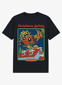 Steven Rhodes Christmas Safety Black T-Shirt