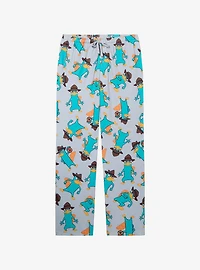 Disney Phineas and Ferb Perry the Platypus Allover Print Sleep Pants