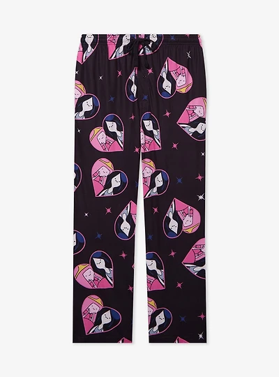 Adventure Time Marceline & Princess Bubblegum Heart Allover Print Sleep Pants