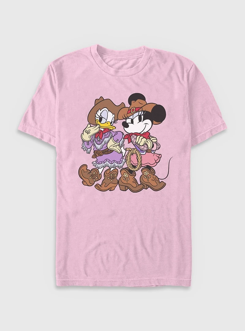 Disney Mickey Mouse Daisy And Minnie Cowgirls Garment Dye T-Shirt