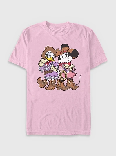 Disney Mickey Mouse Daisy And Minnie Cowgirls Garment Dye T-Shirt