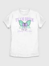 Disney The Little Mermaid Team Bride Bow  Womens T-Shirt