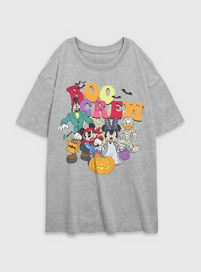 Disney Mickey Mouse & Friends Boo Crew Womens Oversized T-Shirt
