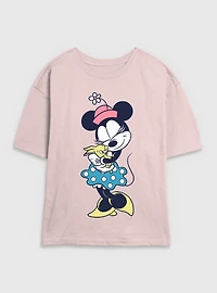 Disney Minnie Mouse And Bunny Womens Skimmer T-Shirt