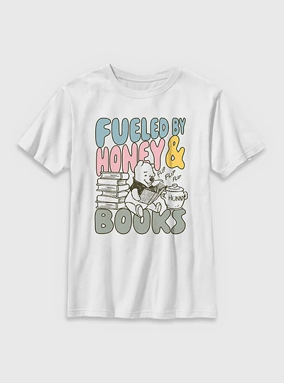 Disney Winnie The Pooh Fueled By Honey And Books Youth T-Shirt
